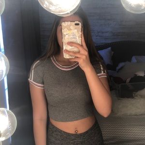 Grey crop top.